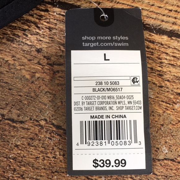 NWT Mossimo Swim Black One Piece Swimsuit Womens Large Halter - Picture 11 of 15